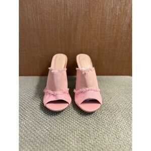 Shoe Republic LA Slip-on High Heels Denim Sandals Size 8